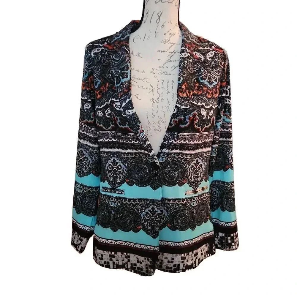 Katherine Barclay Ladies Paisley Print Blazer - Size XS